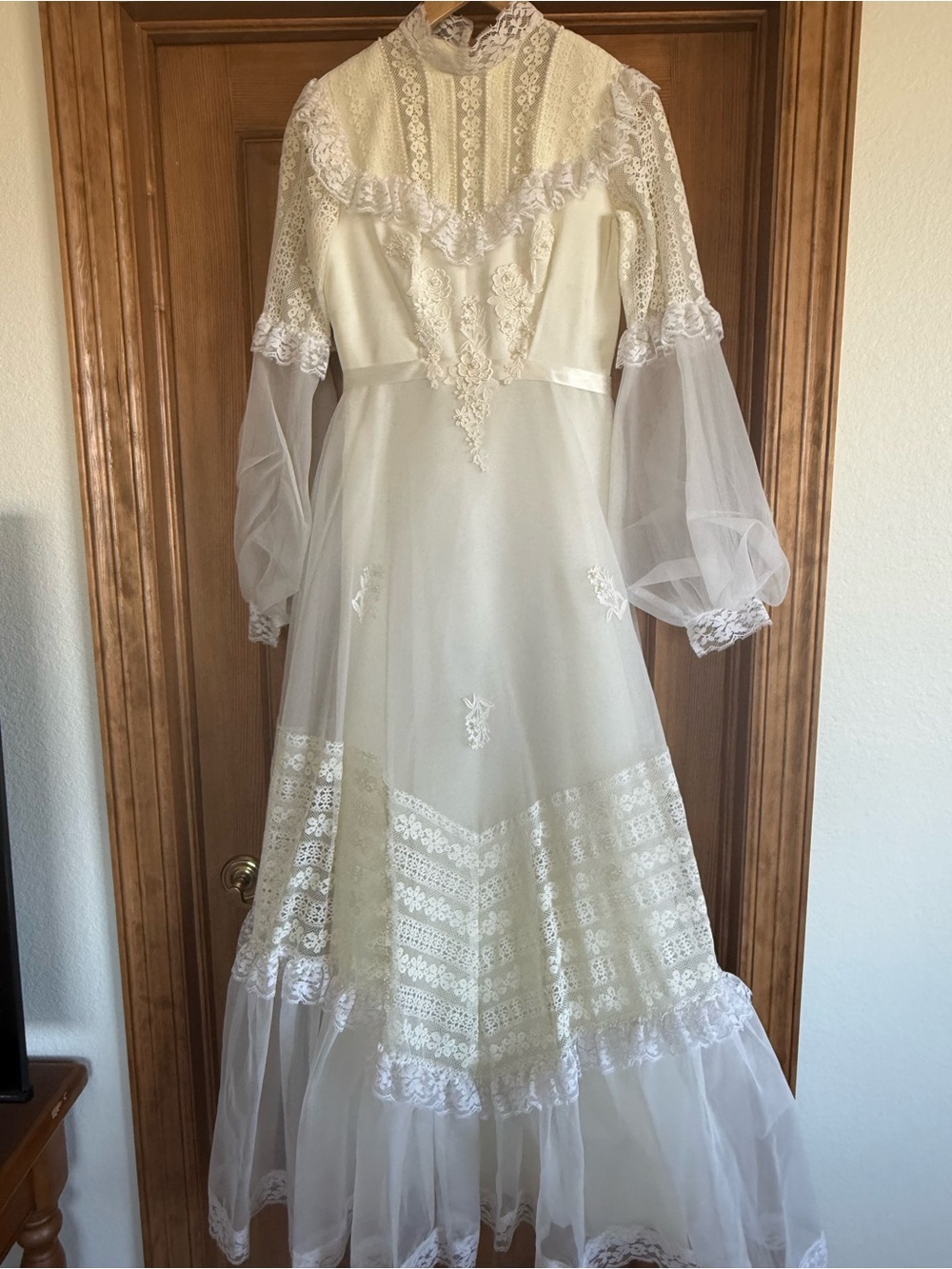 Vintage Wedding Gown with Sheer Sleeves